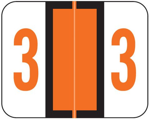 TAB Numeric Label  - TPNV Series (Rolls) - 3 - Dk. Orange