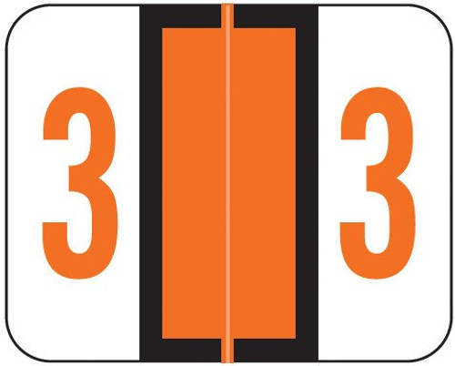 Smead Numeric Label - BCCRN Series (Rolls) - 3 - Orange