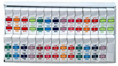 TAB Alphabetic Labels - TPAV Series (Rolls) A-Z Set with tray