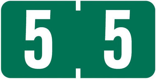 TAB Numeric Label - TBVN Series (Rolls) - 5 - Dk. Green TAB Numeric Label - TBVN Series (Rolls) - 5 - Dk. Green