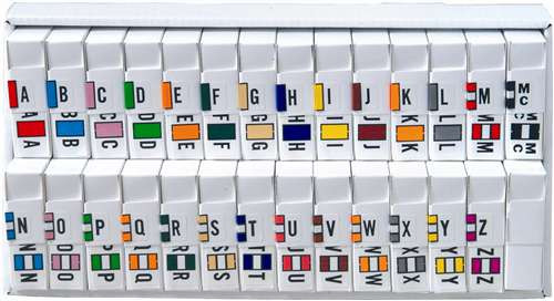 SafeGuard Alphabetic Labels - 514 Series (Rolls) A-Z Set with tray - 500/Roll