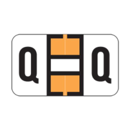 SafeGuard Alphabetic Labels - 511 Series (Sheets for binder) Q- Fl. Orange SafeGuard Alphabetic Labels - 511 Series (Sheets for binder) Q- Fl. Orange
