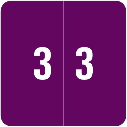 Smead Numeric Label - DCC Series (Rolls) - 3 - Purple