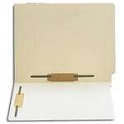 Thompson Compatible End Tab File Folder w/ Fasteners in Positions 3 & 5 - Manila - Letter Size - 14 pt - Single Ply Full End Tab - 50/Box