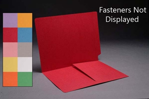End Tab File Pocket Folders - Available in 10 Colors - Letter Size - 14 pt - 2 Fasteners in Position 1 & 3 - 50/Box