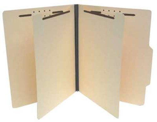 Economy Classification Folders with 2 Dividers - Top Tab with 2/5 Cut Tab - 1"Expansion - Letter Size - 14Pt. Manila - 25/Box