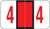 POS Numeric Label - 3500 Series (Rolls) - 4 - Red
