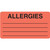 "Allergies" Label - Fl. Red - 3-1/4" x 1-3/4" - 250/Box