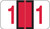 JETER Numeric Label - 6190 Series (Rolls) - 1 - Red