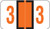 JETER Numeric Label - 6100 Series (Rolls) - 3 - Dk. Orange
