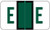 JETER Alphabetic Label - 5100 Series (Rolls) E - Dark Green