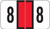 JETER Numeric Label - 2600 Series (Rolls) - 8 - Red