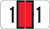 JETER Numeric Label - 0300 Series (Rolls) - 1 - Red