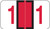 JETER Numeric Label - 6100 Series (Rolls) - 1 - Red