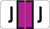 JETER Alphabetic Labels - 0200 Series (Rolls) - J - Purple