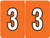 Datafile Numeric Labels - AL8700 Series (Rolls) - 3 - Dk. Orange