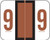 TAB Numeric Labels - 1282 Series (Rolls) - 9 - Brown