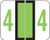 TAB Numeric Labels - 1282 Series (Rolls) - 4 - Lt. Green