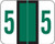 TAB Numeric Labels - 1282 Series (Rolls) - 5 - Dk. Green