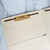 Smead Compatible 11 Pt. Manila End Tab Folder With Half Pocket On Inside Left And Fasteners In Positions 1 And 3 - Letter Size - Straight Cut Reinforced Tab - Fastener Close Up - FilingSupplies.com