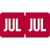 AmeriFile TAB Products Compatible Month Mini-Labels - July - Red - 1 W x 1/2 H - Roll of 1000