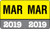 Month/Year Labels 2019 - Complete Set Jan-December Convenience Pack - 216 Labels Total (18 of each month) - 1-1/2" W x 1" H