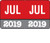 Month/Year Labels 2019 - Complete Set Jan-December Convenience Pack - 216 Labels Total (18 of each month) - 1-1/2" W x 1" H