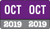 Month/Year Labels 2019 - Complete Set Jan-December Convenience Pack - 216 Labels Total (18 of each month) - 1-1/2" W x 1" H