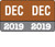 Month/Year Labels 2019 - Complete Set Jan-December Convenience Pack - 216 Labels Total (18 of each month) - 1-1/2" W x 1" H
