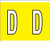 Tabbies 139-D - KARDEX PSF-139 COMPATIBLE ALPHA LABEL SERIES, 1-1/4" ALPHA LABELS 'D', YELLOW, 1-1/2"H x 1-1/4"W, 500/ROLL