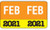 Month/Year Labels 2021 - February - 225 Labels Per Pack - 1-1/2" W x 1" H
