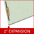 Pale green letter size end tab classification folder with 2" gray tyvek expansion and 2" bonded fasteners on inside front and inside back. 25 pt type 3 pressboard stock, 25/Box