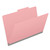 Pink legal size top tab classification folder with 2" gray tyvek expansion. 18 pt. paper stock. Packaged 25/125.