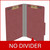 Dark red legal size top tab classification folder with 2" russet brown tyvek expansion and 2" bonded fasteners on inside front and inside back. 25 pt type 3 pressboard stock. Packaged 25/125.