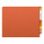 Orange letter size reinforced end tab folder with 2" bonded fastener on inside back. 14 pt orange stock. Packaged 50/250