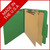 Moss green letter size top tab two divider classification folder with 2" dark green tyvek expansion, with 2" bonded fasteners on inside front and inside back and 1" duo fastener on dividers - DV-T42-26-3MGN