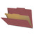 Dark red legal size top tab one divider classification folder with 2" russet brown tyvek expansion, with 2" bonded fasteners on inside front and inside back and 1" duo fastener on divider - DV-T52-14-3ARD