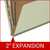 Green letter size top tab two divider classification folder with 2" gray tyvek expansion, with 2" bonded fasteners on inside front and inside back and 1" duo fastener on dividers - DV-T42-26-3GRN