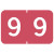 TABBIES NUMERIC 90100 LABEL SERIES, 1" NUMERIC LABEL '#9, PINK  1"H x 1-1/4"W, 500/ROLL