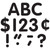 Black Classic Font 4'' Letters Uppercase Pack, 81 Pieces