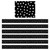 White Painted Dots on Black Straight Border Trim, 35 Feet Per Pack, 6 Packs