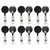 Standard Round ID Badge Reel with Belt Clip, Black, Pack of 6