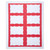 Adhesive Badges, Red Border, Pack of 200