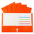 2-Pocket Laminated Paper Portfolios with 3-Hole Punch, Orange, Box of 25
