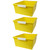 Tattle Tray with Label Holder, 12 QT, Yellow, Pack of 3