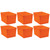 Plastic Multi-Purpose Bin, Orange, Pack of 6
