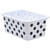 Black Polka Dots on White Small Plastic Storage Bin