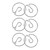 Chart Stand Rings, Metal, 4'', 2 Per Pack, 3 Packs
