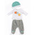 Gender Neutral Doll 2-Piece Pajama Set in Gray for 15'' Dolls