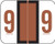 TAB Numeric Label  - TPNV Series (Rolls) - 9 - Brown